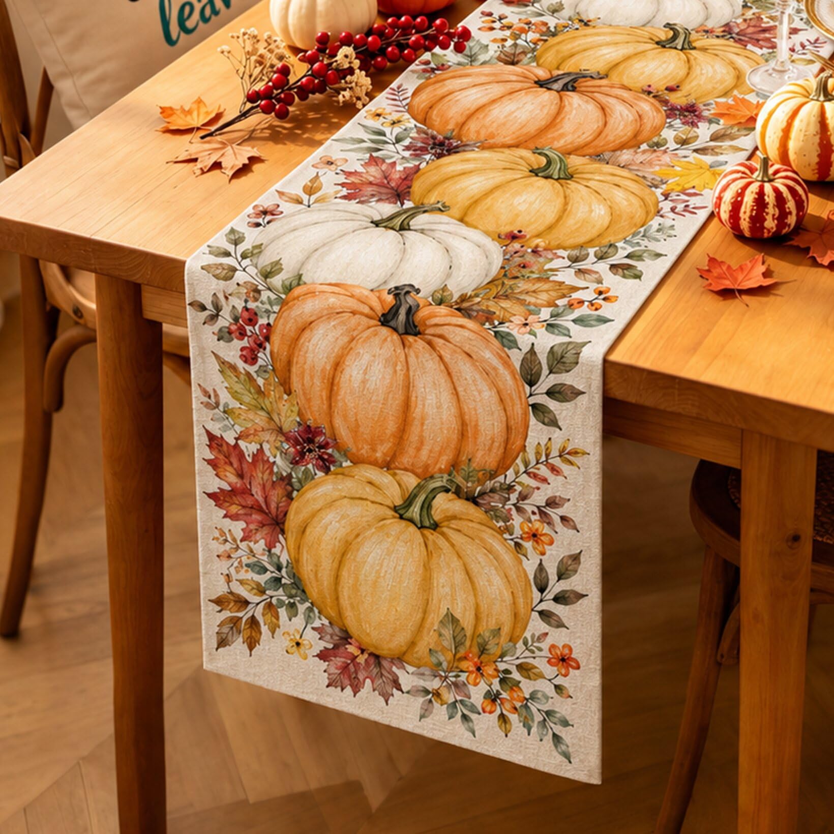 Linen Table Runner - Taplak Meja Halloween Vintage Gothic Motif