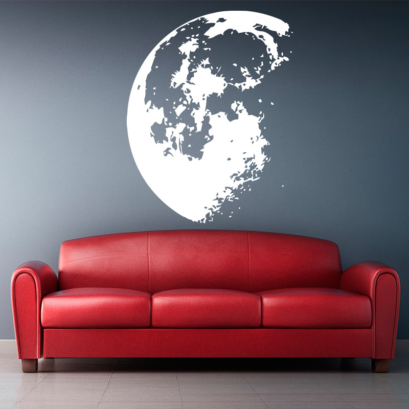Home Decor Y2K - Stiker Dinding Bulan Luar Angkasa Dekorasi