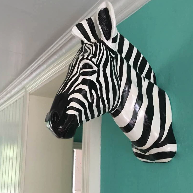 Home Decor Y2K - [MGT] Dekorasi Dinding Patung Kepala Zebra