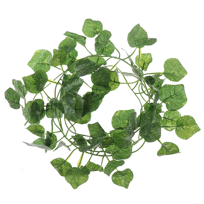 Rattan Plant Basket - Tanaman Rambat Buatan 2.0m, Daun Hijau