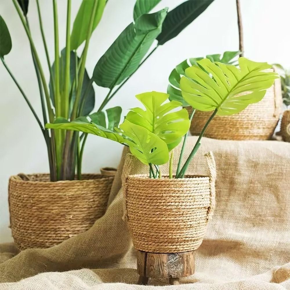 Rattan Plant Basket - 1 Buah Keranjang Pot Bunga Untuk