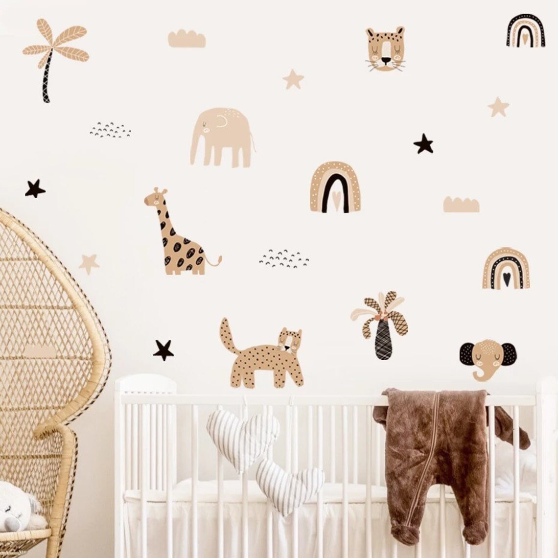 Home Decor Y2K - Boho Kartun Pelangi Bintang Wajah Hewan