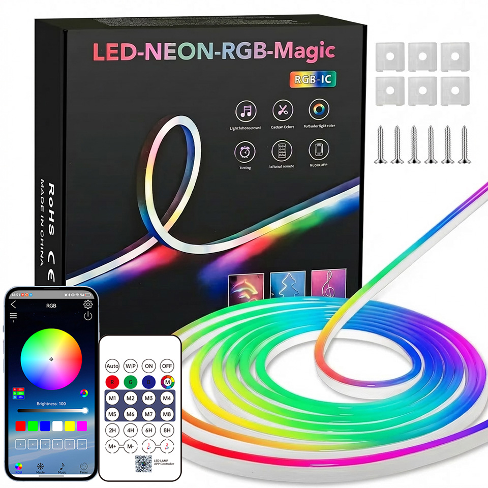 Strip LED Neon RGB Bluetooth 1 - Home Decor Free App ulasan dan harga