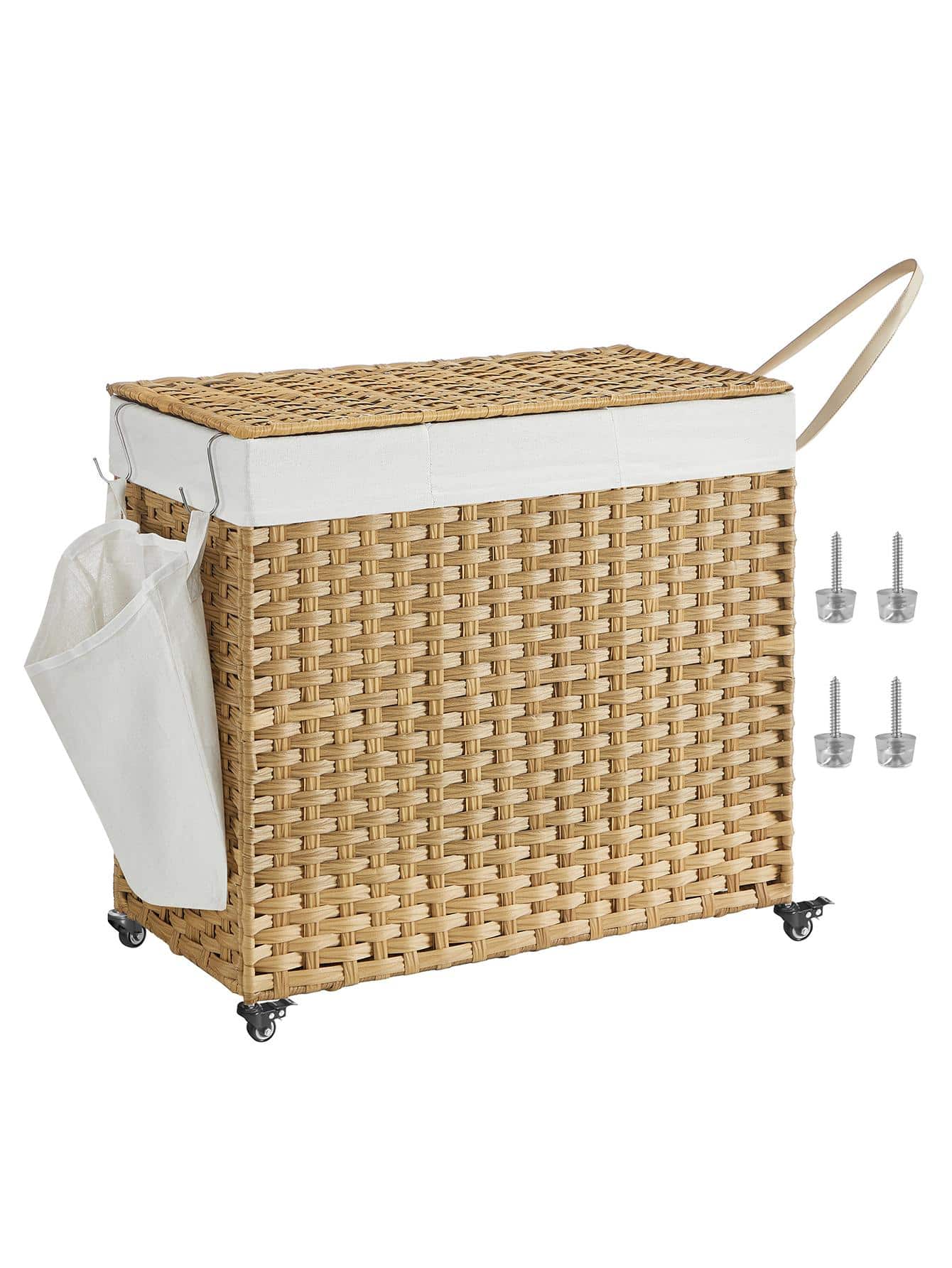 Keranjang Cucian dengan Tutup, - Rattan Plant Basket ulasan dan harga