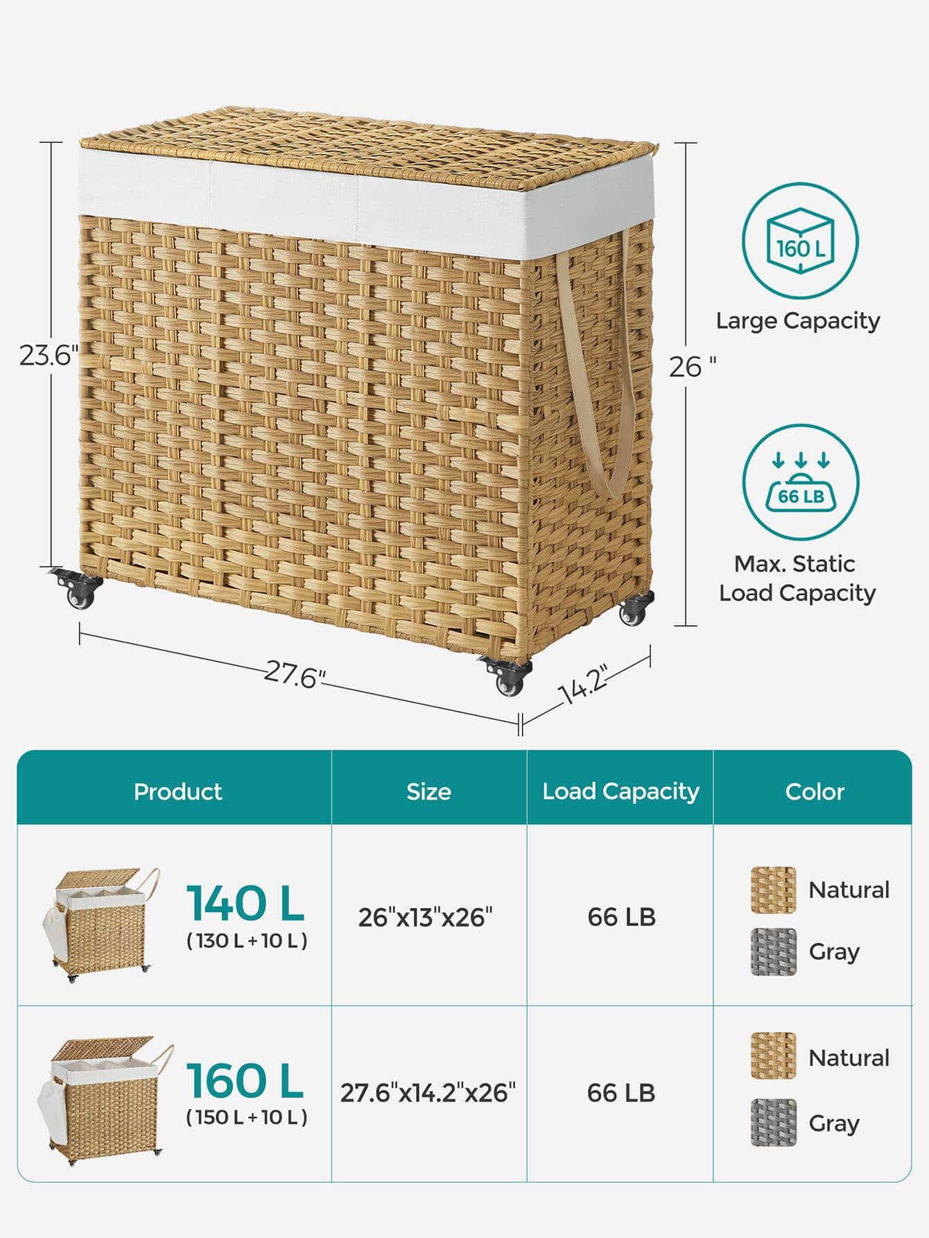 Keranjang Cucian dengan Tutup, - Rattan Plant Basket ulasan dan harga