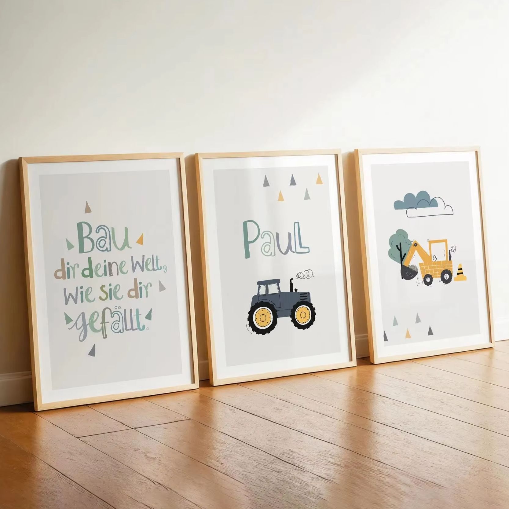 3pcs/set Kartun Excavator Trak - Home Decor Theme ulasan dan harga