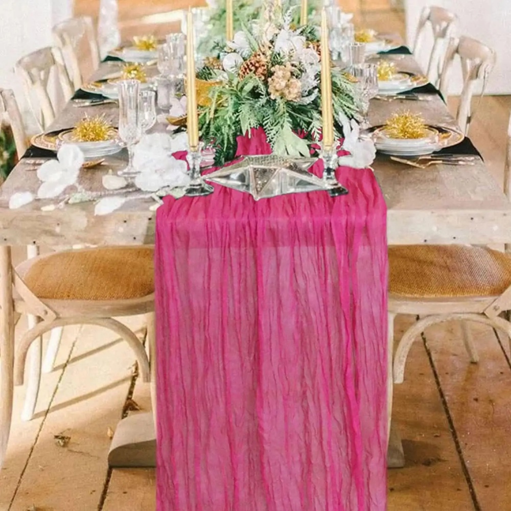 1 Buah Taplak Meja Lipit Gaya  - Linen Table Runner ulasan dan harga