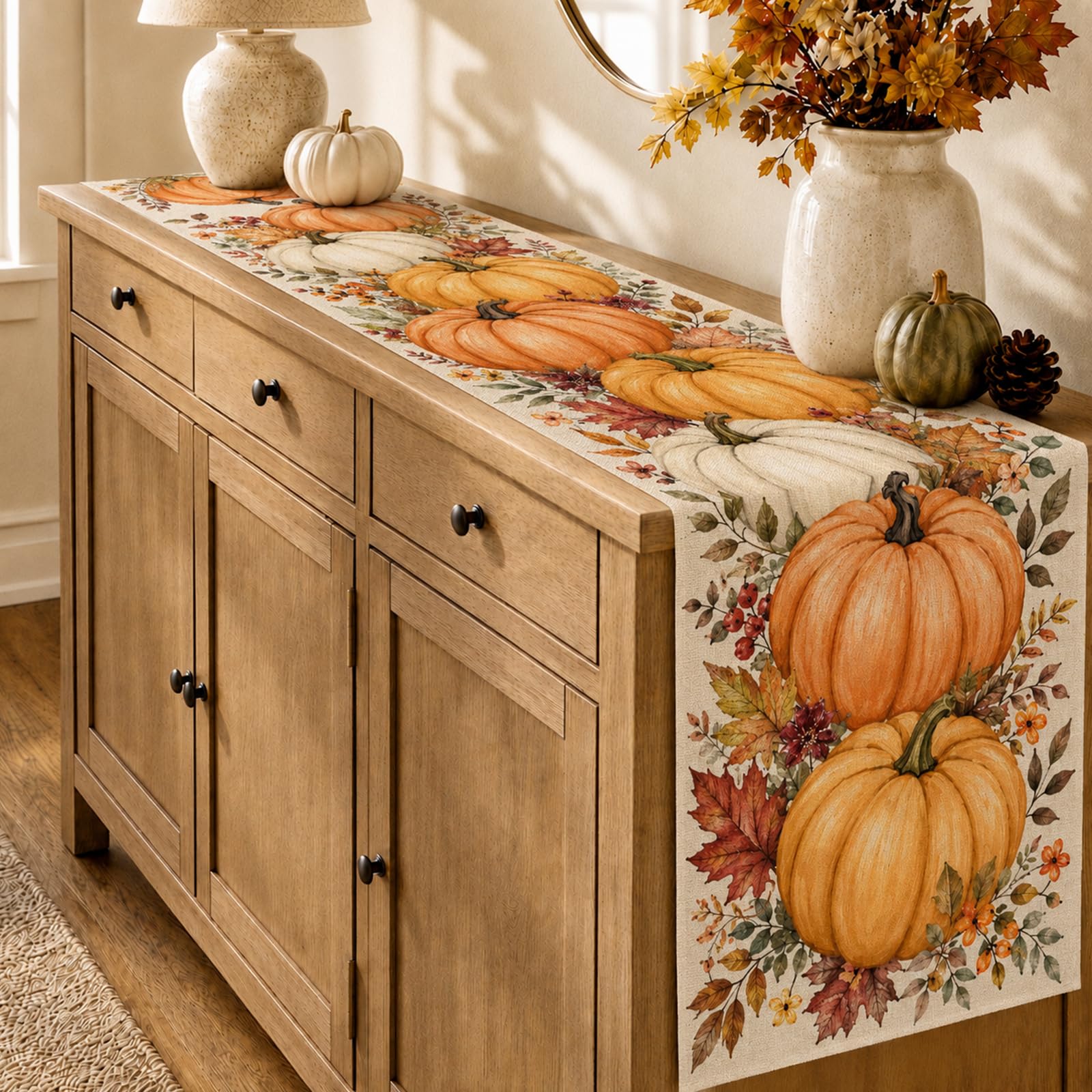 Taplak Meja Halloween Vintage  - Linen Table Runner ulasan dan harga