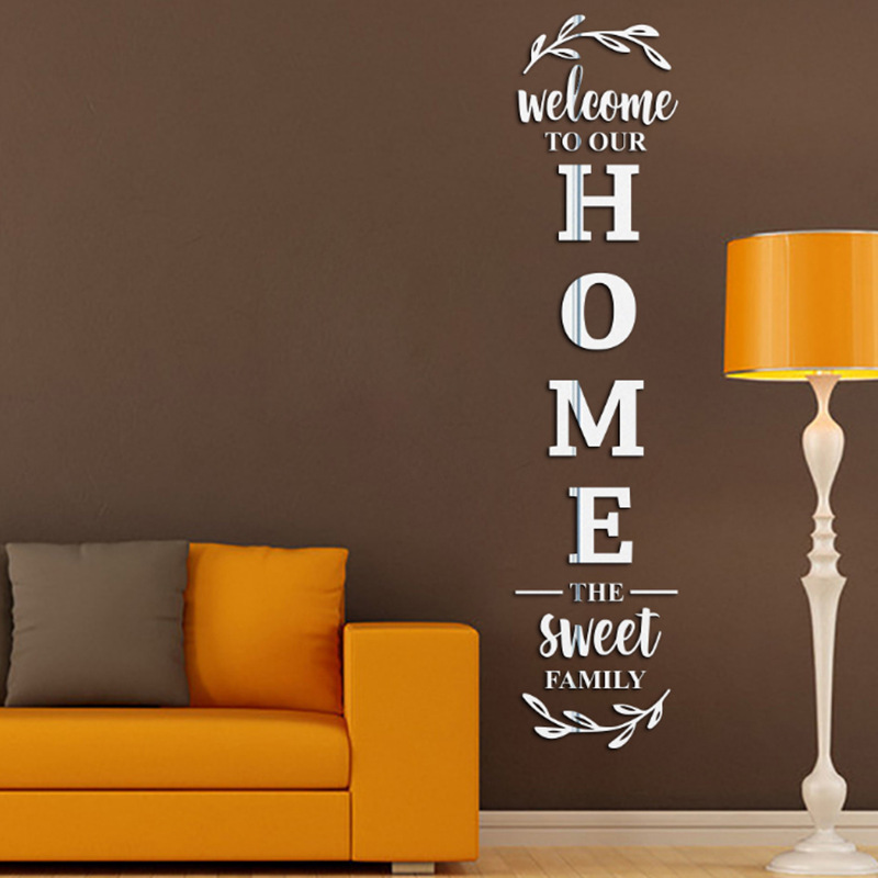 Stiker dinding cermin 3D huruf - Home Decor Y2K ulasan dan harga