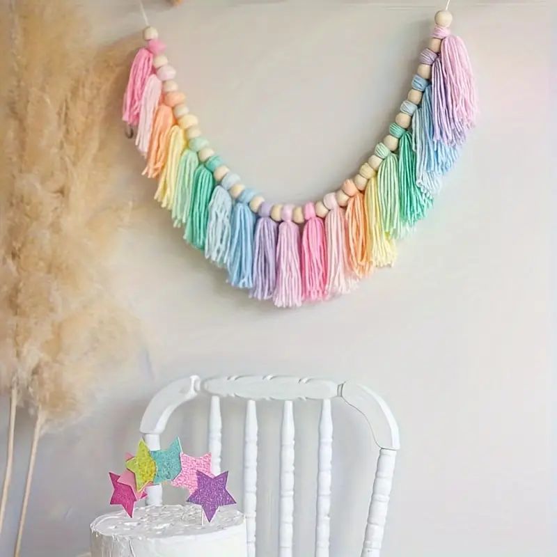 1 buah Boho warna-warni rumbai - Home Decor Y2K ulasan dan harga