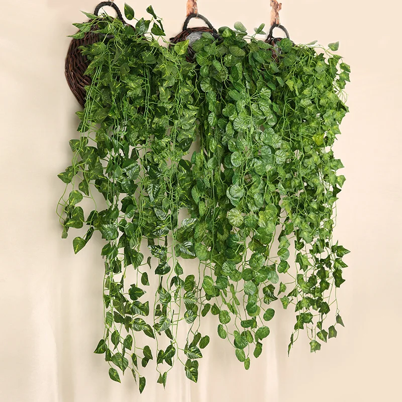 90Cm Buatan Hijau Lobak Hiasan - Rattan Plant Basket ulasan dan harga